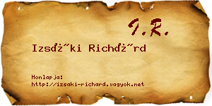 Izsáki Richárd névjegykártya