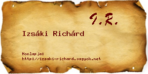 Izsáki Richárd névjegykártya